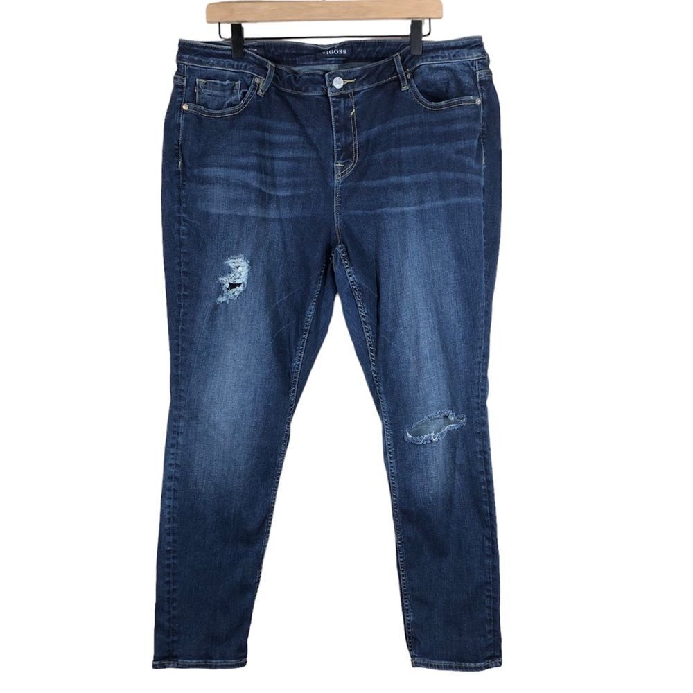 Vigoss Thompson Tomboy Boyfriend Fit Jeans Distressed Plus Size 18